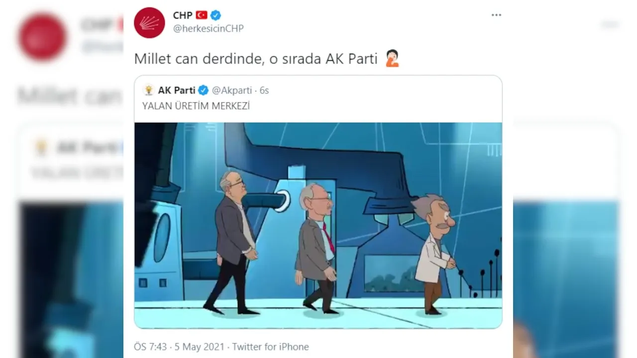 https www gazeteduvar com tr chpden ak partinin videosuna yanit millet can derdinde o sirada ak parti haber 1521454