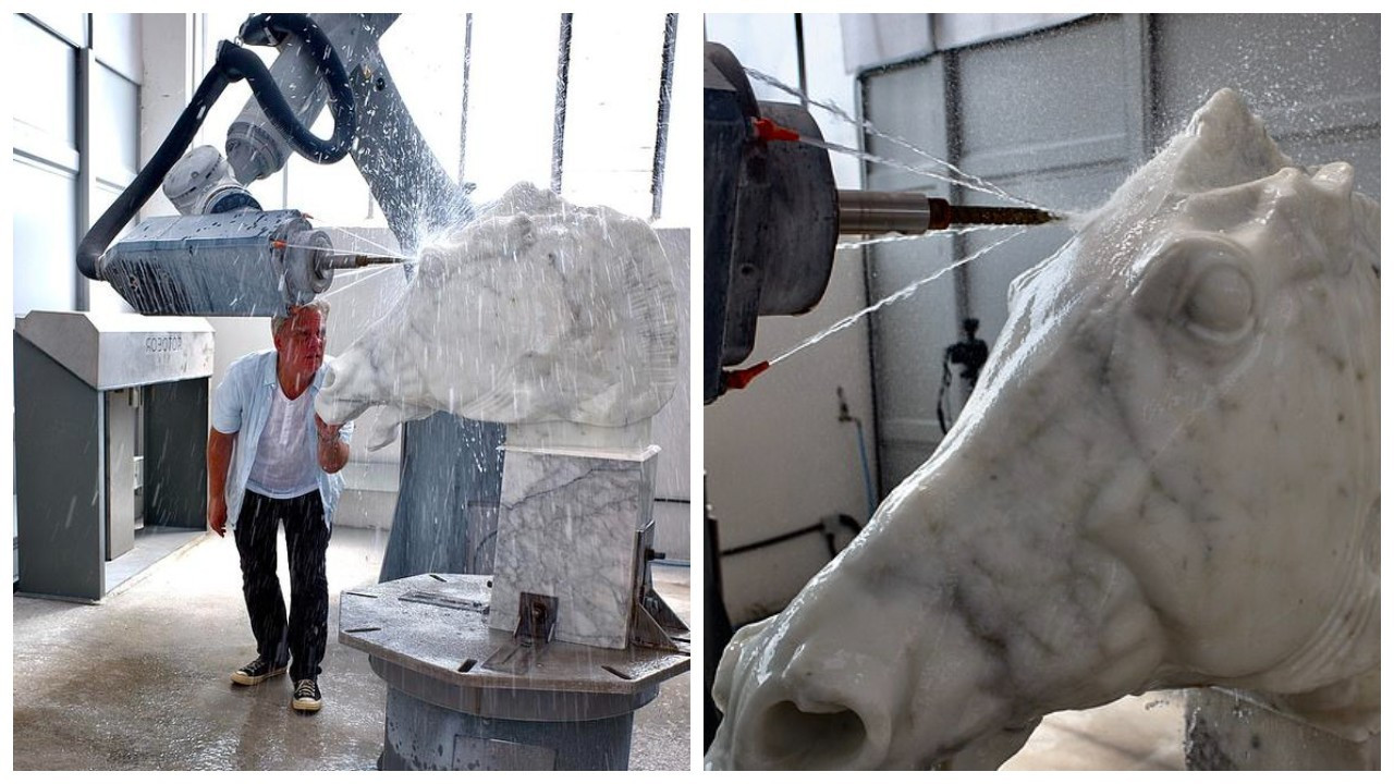 Un robot “scultore” ricrea il “cavallo di Selene”
