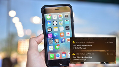 iPhone kullanıcılarına gelen #EvdeKalTürkiye alarmı gündem oldu