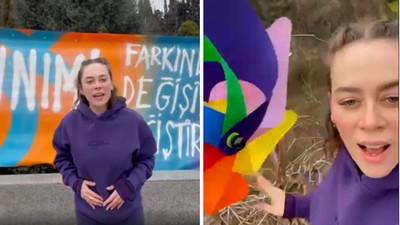 Demet Evgar'dan tek kişilik protesto: Ben kadınım, öldürülmek istemiyorum