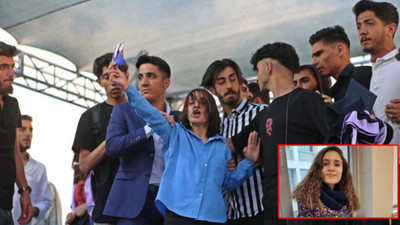 Aygül Doku mezuniyet töreninde 'Gülistan nerede?' diye sordu, güvenlik sahneden indirmeye çalıştı
