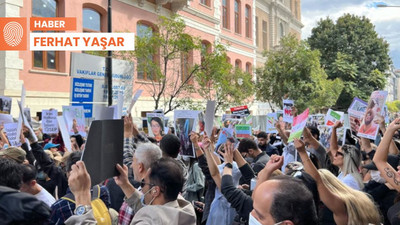 Kadınlar İran Başkonsolosluğu önünde: Kahrolsun molla rejimi