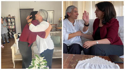 Pervin Buldan, cezaevinden tahliye edilen Aysel Tuğluk'u ziyaret etti