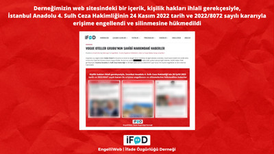 Mahkeme erişim engeli duyurusuna erişim engeli getirdi