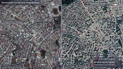 Antakya'daki yıkım uydudan görüntülendi