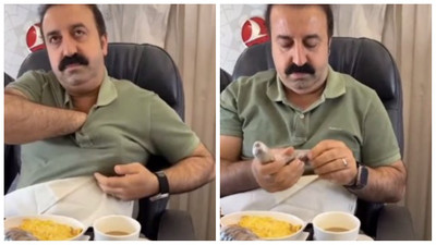 Uçaktaki yemek menüsünü beğenmedi: Şırdancı Mehmet, göğsünden şırdan çıkarıp yedi