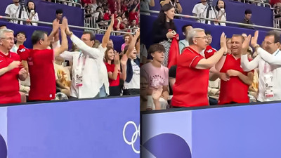 Özel, İmamoğlu ve Yavaş Kadın Voleybol Milli Takımı maçında