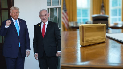 Netanyahu'dan Trump'a 'katliam' hatırası: Altın kaplamalı çağrı cihazı hediye etti