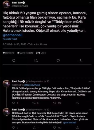 Fazıl Say'dan Serhan Bali'ye: Sen müzisyen değilsin, sadece müzik habercisi olabilirsin - Resim : 1