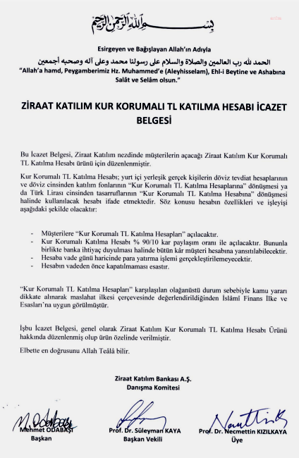 Ziraat Katılım kur korumalı hesaplar için ‘İcazet Belgesi’ düzenledi - Resim : 2