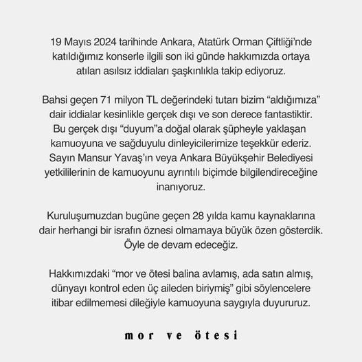 ABB ve Mor ve Ötesi'nden 71 milyon TL'lik konser açıklaması - Resim : 1
