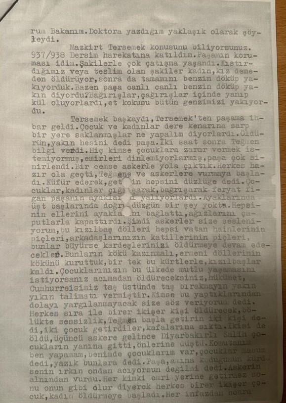 1938 Dersim Soykırımı ve Ali Öz’e ait mektup - Resim : 2