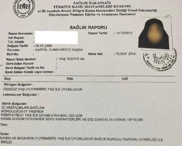 H.K.G.'ye 2012 yılında verilen yaş tespit raporu ortaya çıktı - Resim : 1