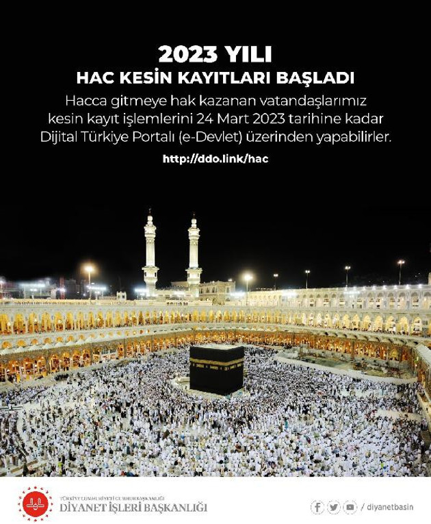 2023 yılı hac kesin kayıtları başladı - Resim : 1
