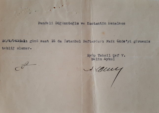 Pandeli Düğüncüoğlu ve Menelaos Kostantinidis’in Varlık Vergisi çilesi - Resim : 2