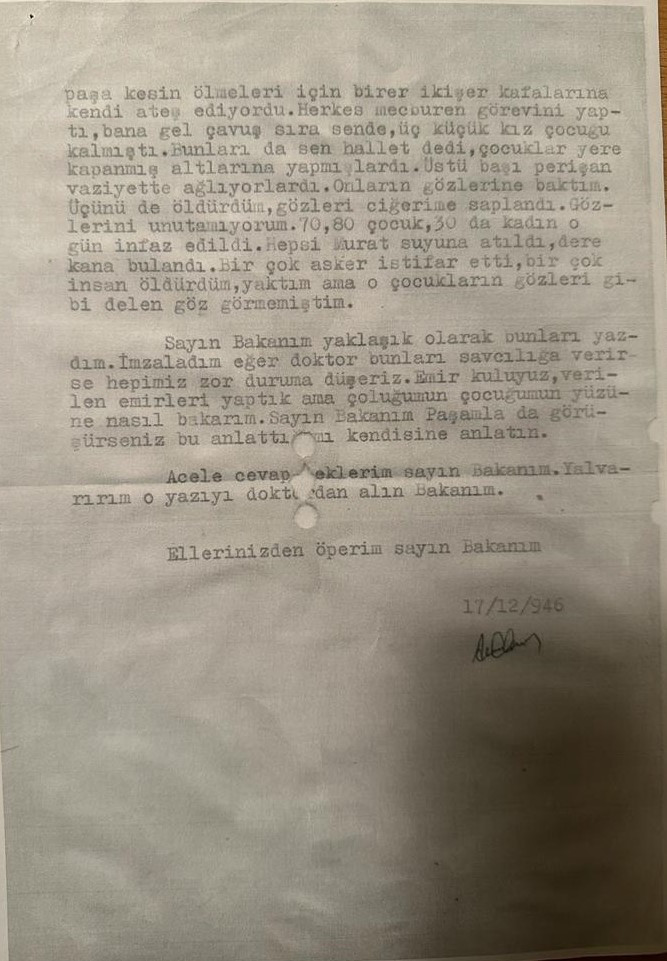 1938 Dersim Soykırımı ve Ali Öz’e ait mektup - Resim : 3