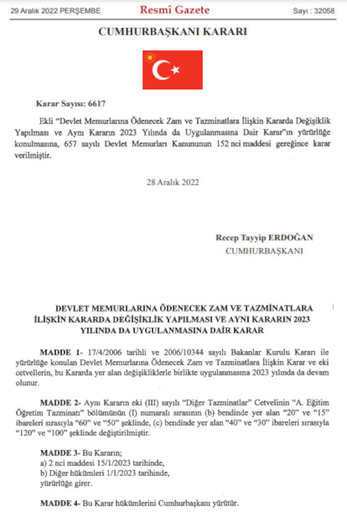 Asgari ücret ile 'memura ödenecek zam ve tazminat' kararları Resmi Gazete'de - Resim : 1