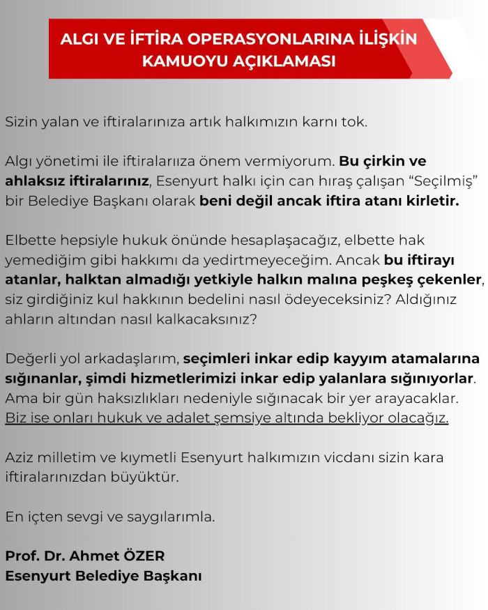 Ahmet Özer, 'deprem yardımı' iddialarına cezaevinden yanıt verdi: Yalanlara boyun eğmeyiz - Resim : 2