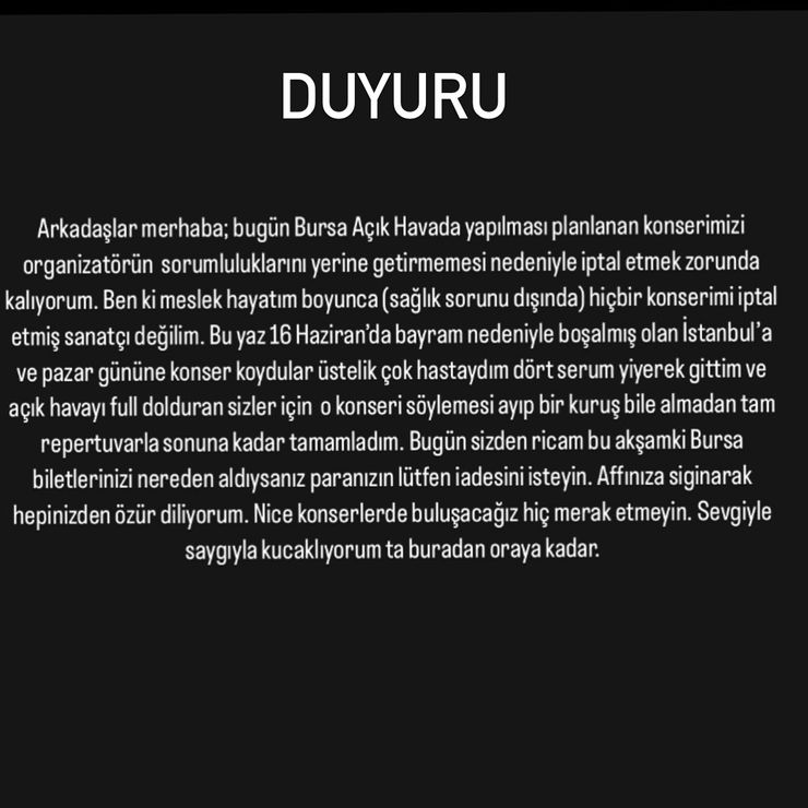 Nazan Öncel, konserini iptal etti: 'Organizatörün sorumluluklarını yerine getirmemesi nedeniyle...' - Resim : 1