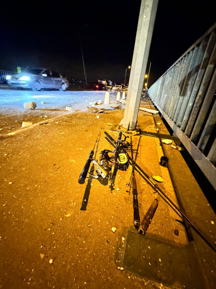 Balık tutarken otomobil çarptı - Resim : 1