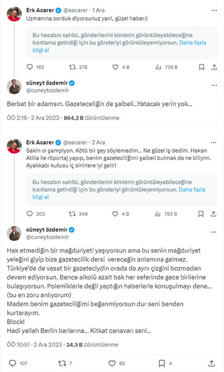 Cüneyt Özdemir ve Erk Acarer'in 'Hakan Atilla kavgası': Berbat bir adamsın, gazeteciliğin de şaibeli - Resim : 1