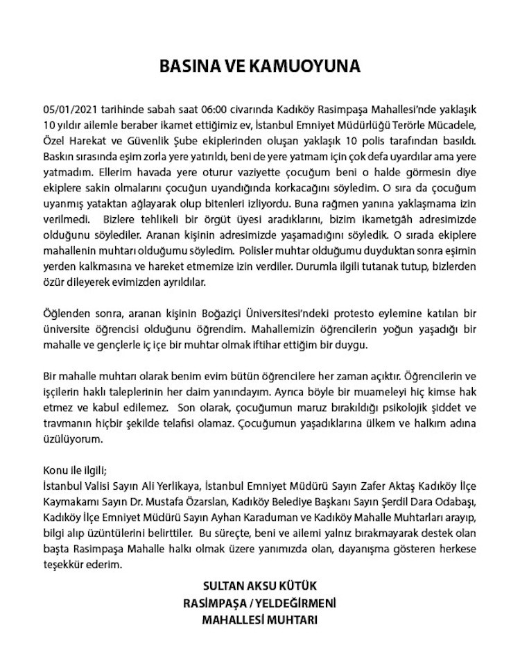 Boğaziçili bir öğrenciyi arayan polisler muhtarın evini bastı - Resim : 1