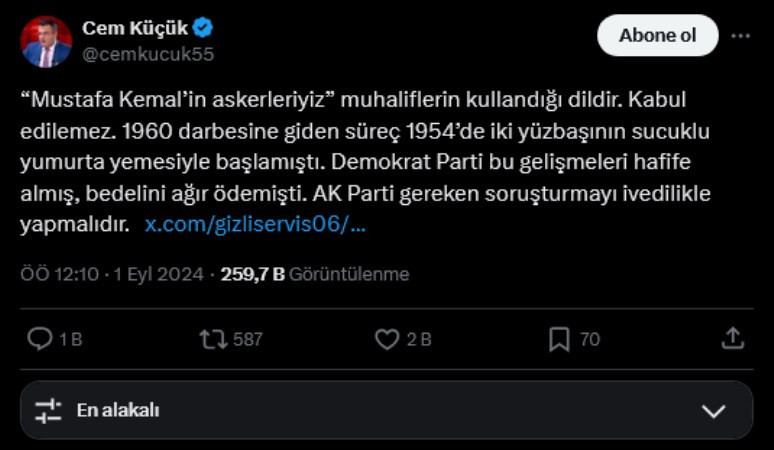 AK Partili isimler hedef göstermişti: 'Mustafa Kemal'in askerleriyiz' sloganına MHP'den destek - Resim : 1