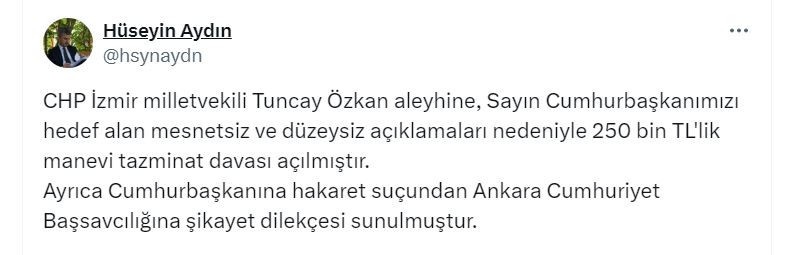 Erdoğan, Tuncay Özkan'a dava açtı - Resim : 1