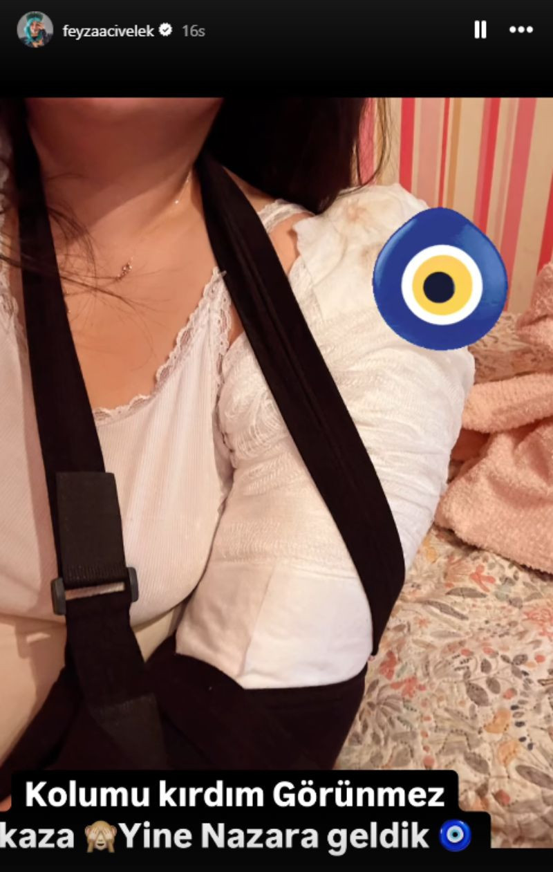 'Kızılcık Şerbeti'nin Nilay'ı Feyza Civelek kaza geçirdi: 'Yine nazara geldik' - Resim : 1