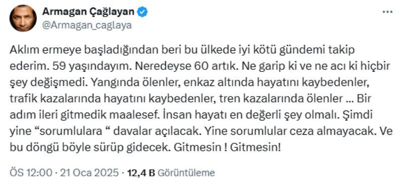 Armağan Çağlayan'dan Kartalkaya paylaşımı: 'Yine sorumlular ceza almayacak' - Resim : 1