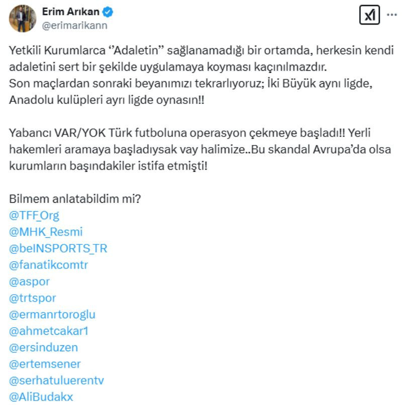 Anadolu kulüplerinden tepki: 'Fenerbahçe ve Galatasaray ayrı ligde oynasın' - Resim : 2