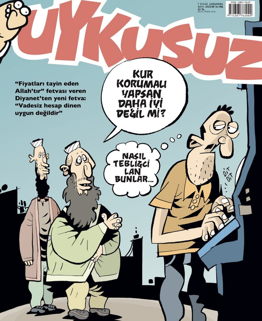 Diyanet'in 'vadesiz hesap' fetvası Uykusuz'un kapağında - Resim : 1