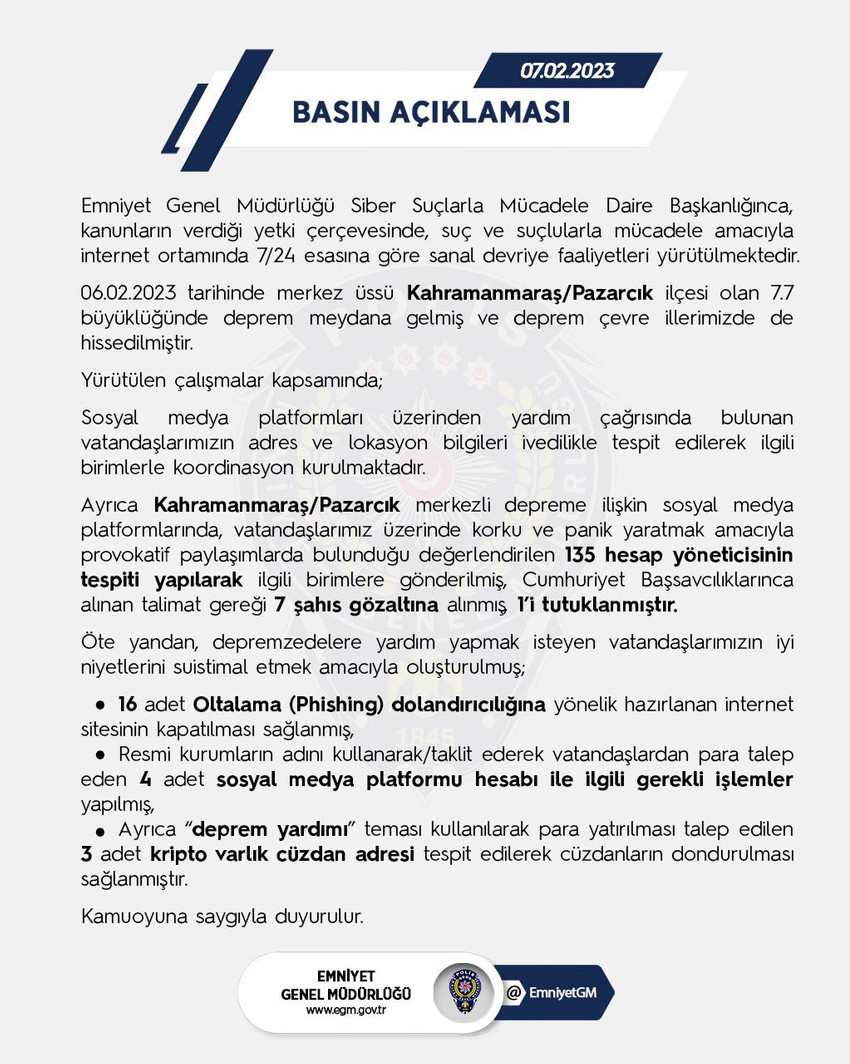 EGM: 'Provokatif paylaşım yapan 7 şüpheli gözaltına alındı' - Resim : 1