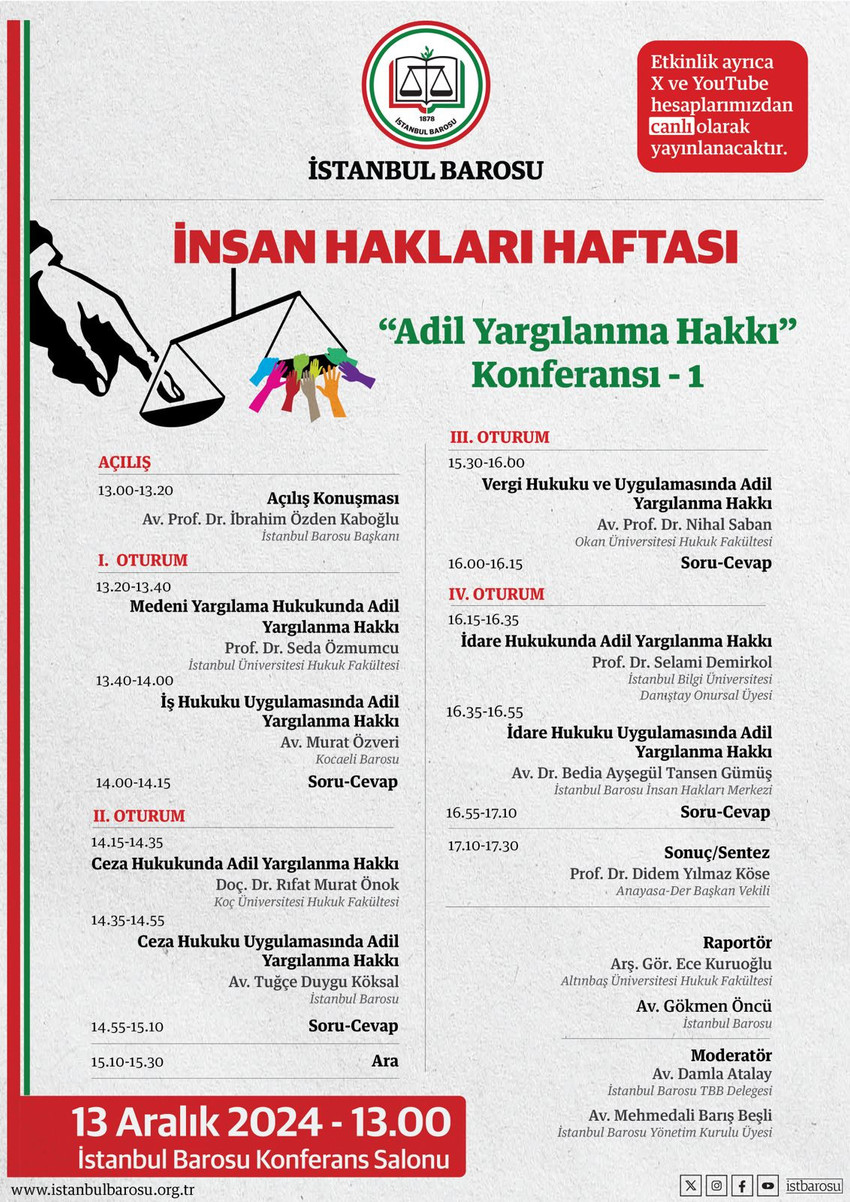 İstanbul Barosu'ndan 'Adil Yargılanma Hakkı' konferansı - Resim : 1