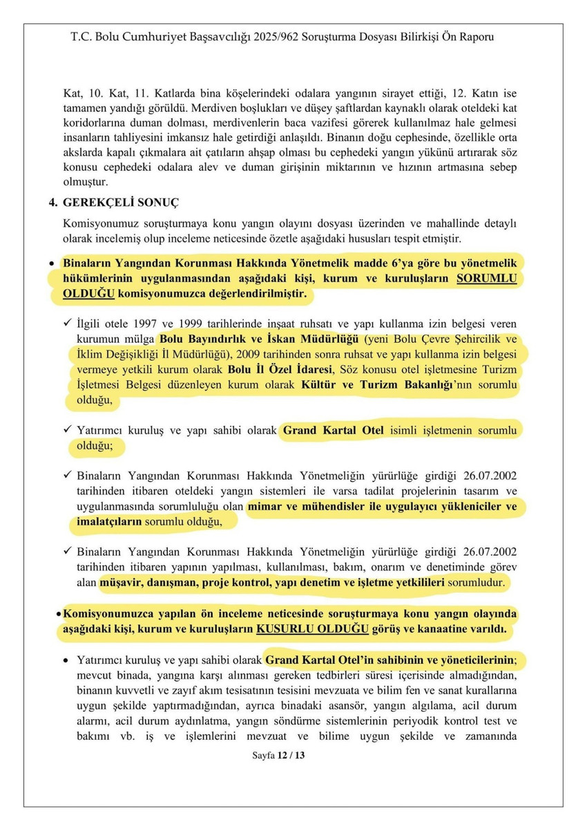 Özgür Özel, Kartalkaya faciasının bilirkişi ön raporunu paylaştı - Resim : 2