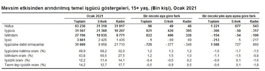 TÜİK ilk kez açıkladı: Gerçek işsizlik yüzde 29 - Resim : 1