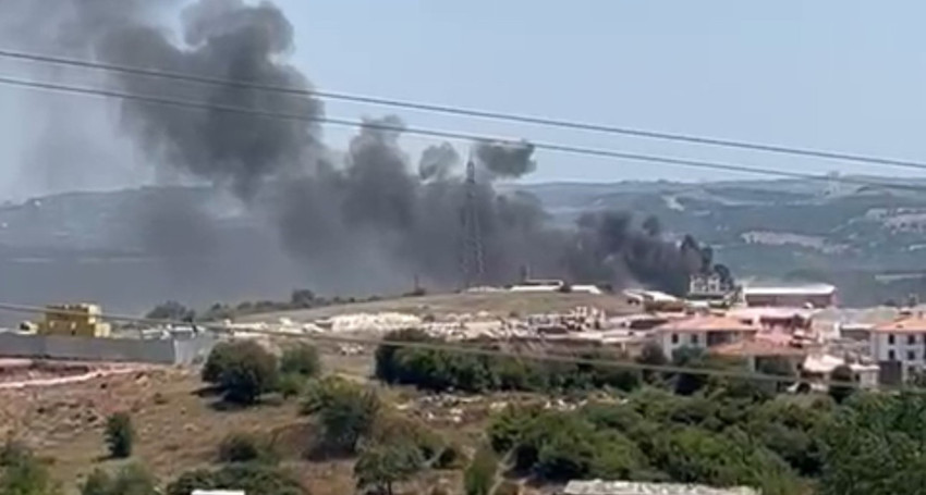 Gebze’de asfalt fabrikasında yangın: Eritme tankı alev aldı - Resim : 1