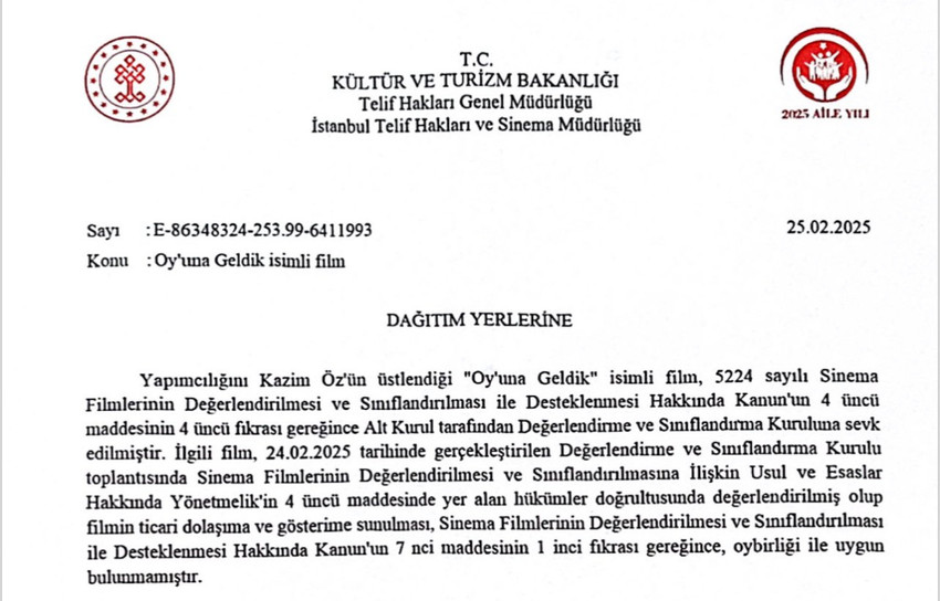Kültür Bakanlığı 'Oy'una Geldik' filmini yasakladı - Resim : 1