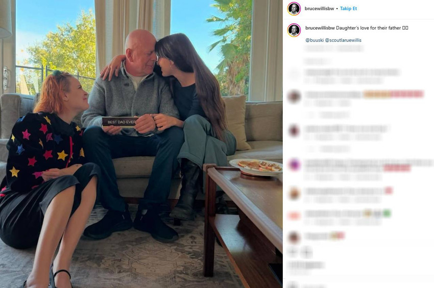 Bruce Willis'ten kızlarıyla Şükran Günü pozları: 'Dünyanın en iyi babası' - Resim : 1
