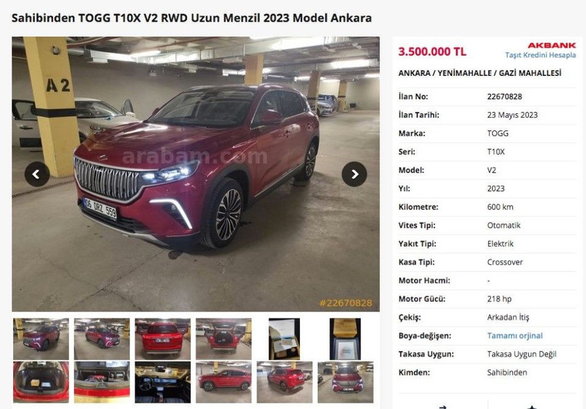 İkinci el Togg ilanı için RTÜK'ten inceleme - Resim : 1