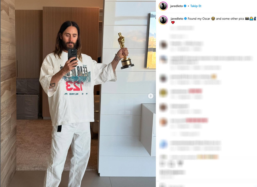 Yıllardır kayıptı: Jared Leto, Oscar heykelciğini buldu - Resim : 1