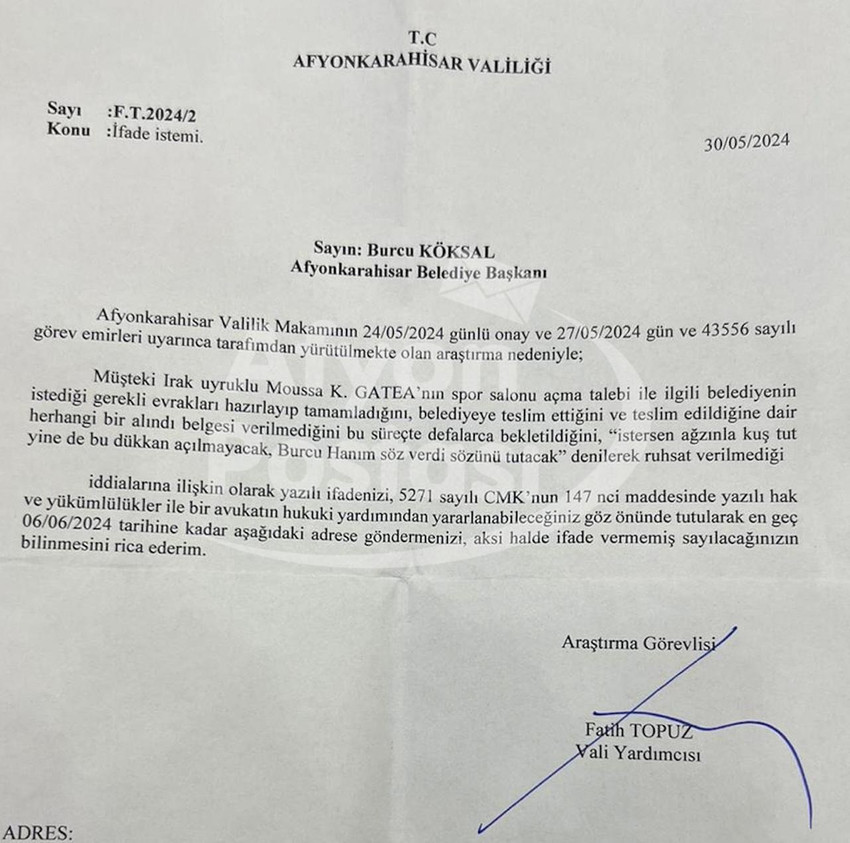 Valilik, Afyonkarahisar Belediye Başkanı Burcu Köksal'ı ifadeye çağırdı - Resim : 1