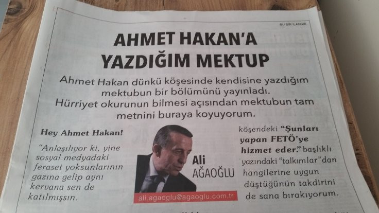 Ağaoğlu, Ahmet Hakan'a parasıyla yanıt verdi!