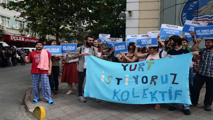 İstanbul'da öğrencilerden yurt eylemi