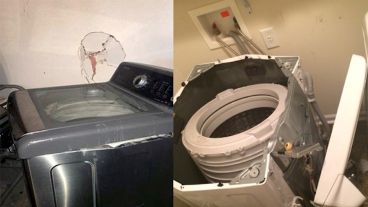 Samsung çamaşır makinesi de patladı