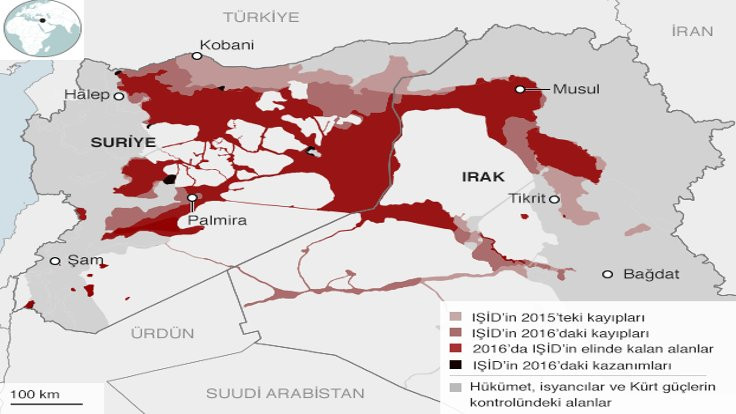 IŞİD'in toprak kaybı büyük