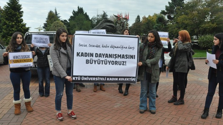 Üniversitede cinsel taciz protestosu