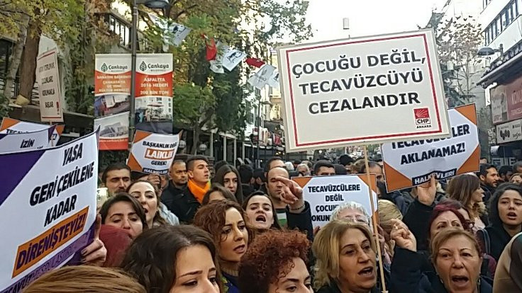 Ankara'da 'istismar' protestosu