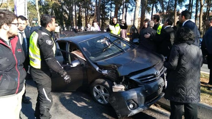Erdoğan'ın konvoyunda kaza