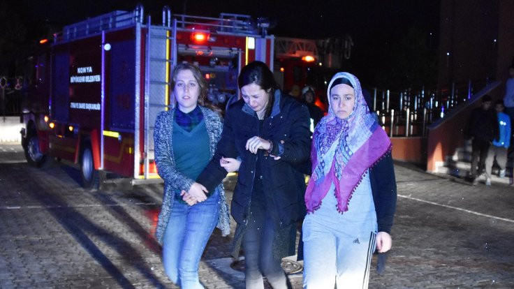 Konya'da öğrenci pansiyonunda yangın